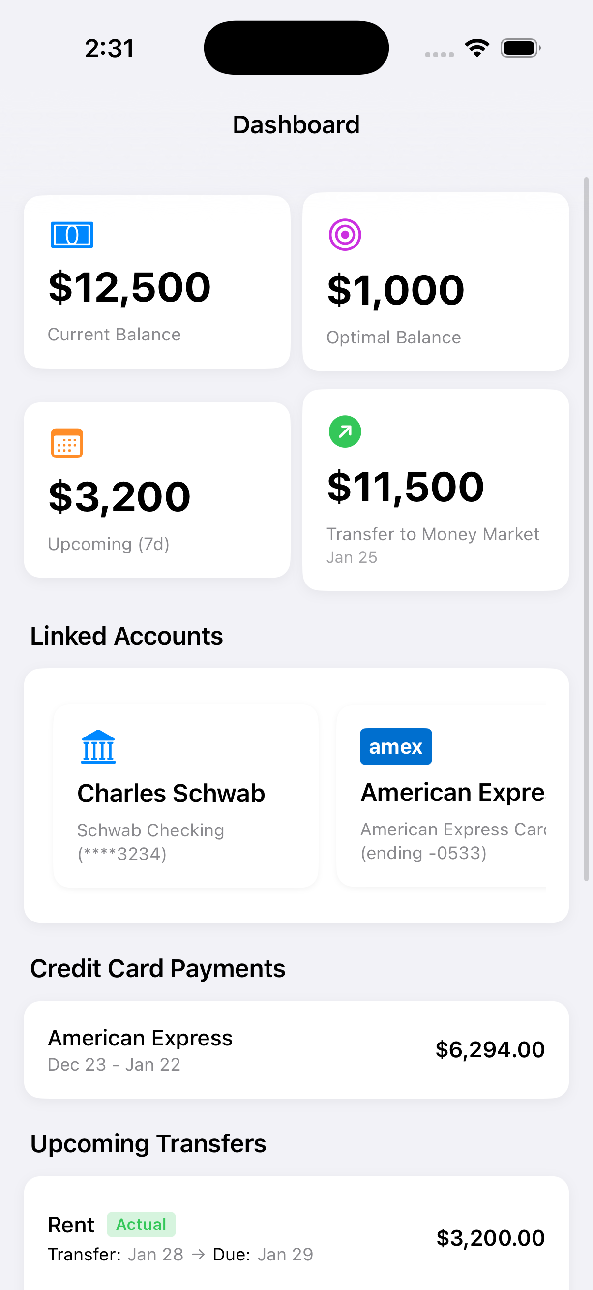 Working Capital Labs App Dashboard